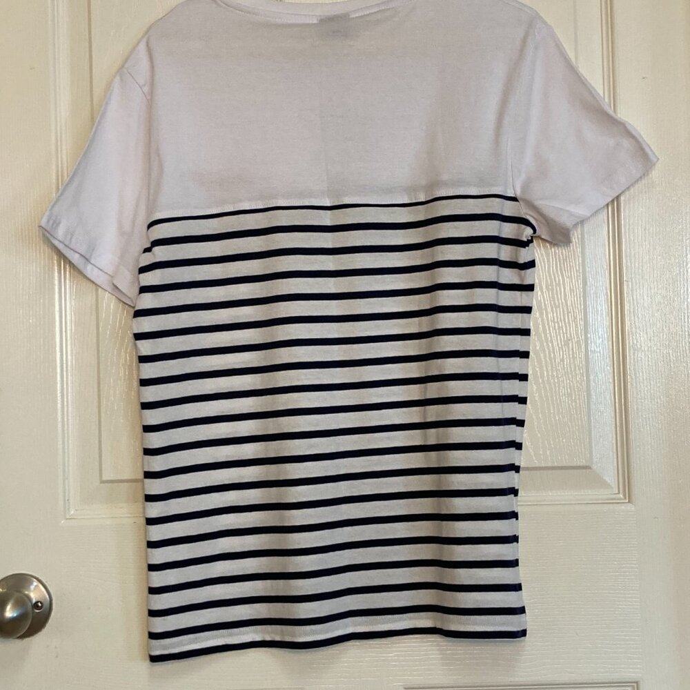 Women's blouse by Gazoil Collection France New With Tags white/blue sze medium - Picture 2 of 3